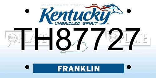 TH87727 Kentucky License Plate