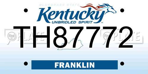 TH87772 Kentucky License Plate