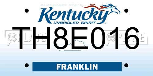 TH8E016 Kentucky License Plate