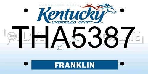 THA5387 Kentucky License Plate