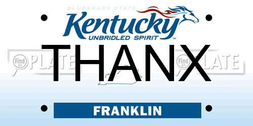 THANX Kentucky License Plate
