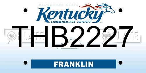 THB2227 Kentucky License Plate