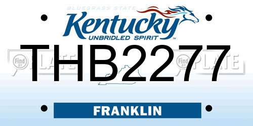 THB2277 Kentucky License Plate