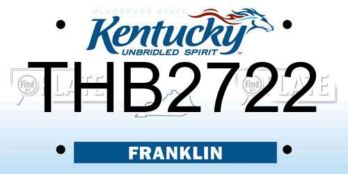 THB2722 Kentucky License Plate