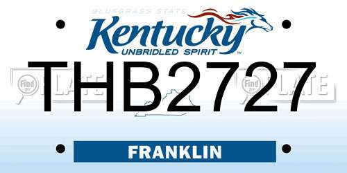 THB2727 Kentucky License Plate