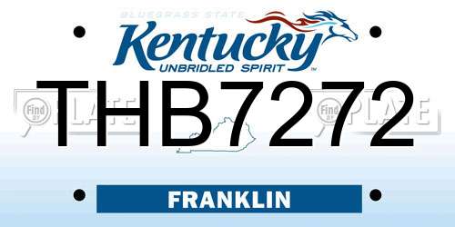 THB7272 Kentucky License Plate