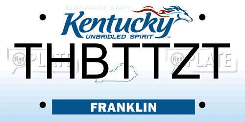 THBTTZT Kentucky License Plate