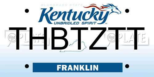 THBTZTT Kentucky License Plate