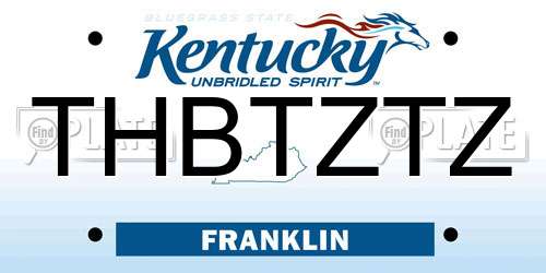 THBTZTZ Kentucky License Plate