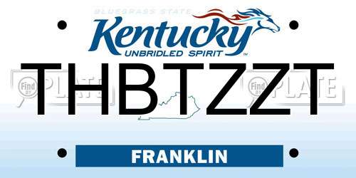 THBTZZT Kentucky License Plate