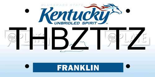 THBZTTZ Kentucky License Plate