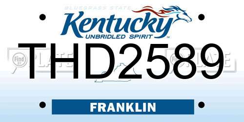 THD2589 Kentucky License Plate