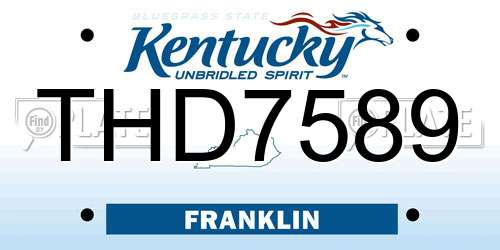 THD7589 Kentucky License Plate
