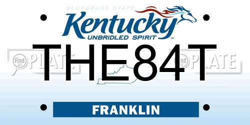 THE84T Kentucky License Plate