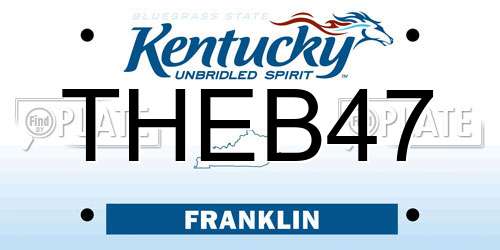 THEB47 Kentucky License Plate
