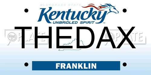 THEDAX Kentucky License Plate