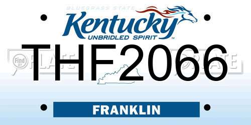 THF2066 Kentucky License Plate