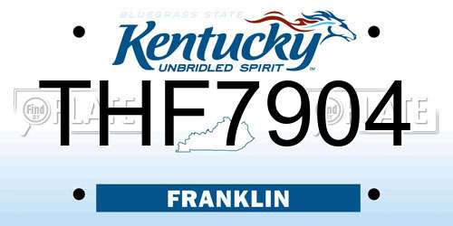 THF7904 Kentucky License Plate