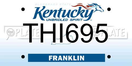 THI695 Kentucky License Plate
