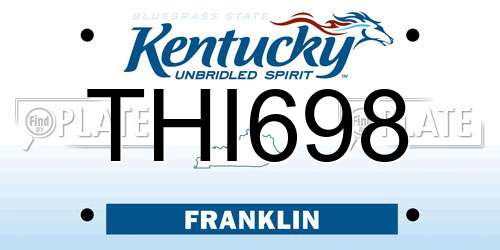 THI698 Kentucky License Plate