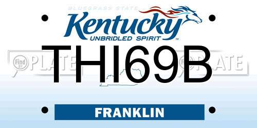 THI69B Kentucky License Plate