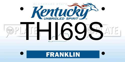 THI69S Kentucky License Plate