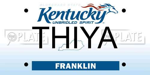 THIYA Kentucky License Plate