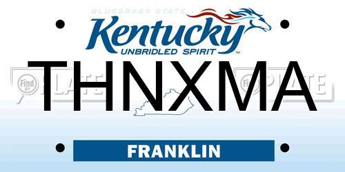 THNXMA Kentucky License Plate