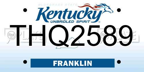 THQ2589 Kentucky License Plate