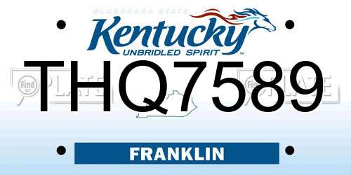 THQ7589 Kentucky License Plate