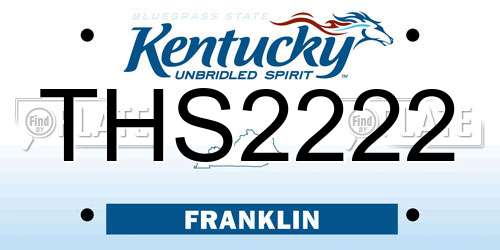 THS2222 Kentucky License Plate