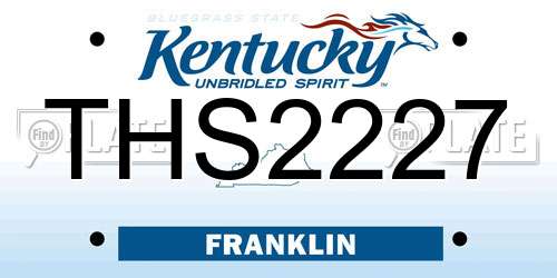 THS2227 Kentucky License Plate