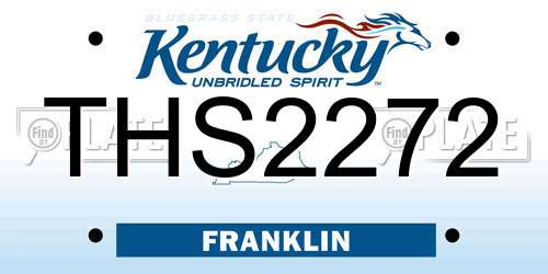 THS2272 Kentucky License Plate