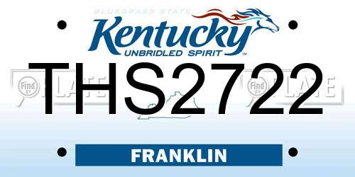 THS2722 Kentucky License Plate