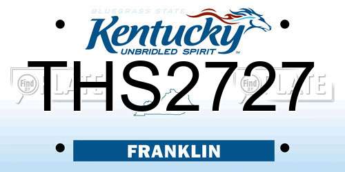 THS2727 Kentucky License Plate