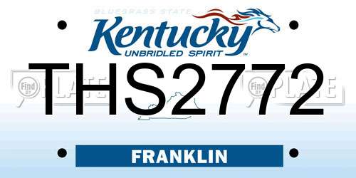 THS2772 Kentucky License Plate