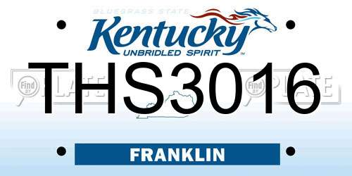 THS3016 Kentucky License Plate