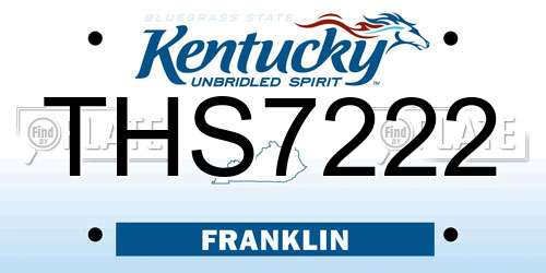 THS7222 Kentucky License Plate