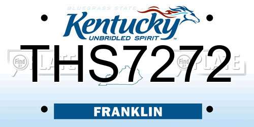 THS7272 Kentucky License Plate