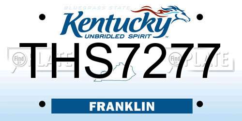 THS7277 Kentucky License Plate