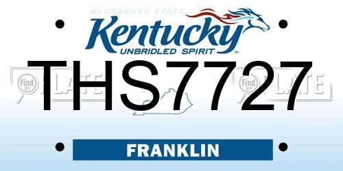 THS7727 Kentucky License Plate