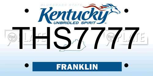 THS7777 Kentucky License Plate
