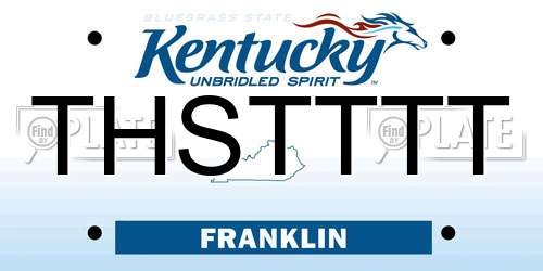 THSTTTT Kentucky License Plate