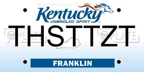 THSTTZT Kentucky License Plate