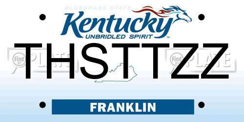 THSTTZZ Kentucky License Plate