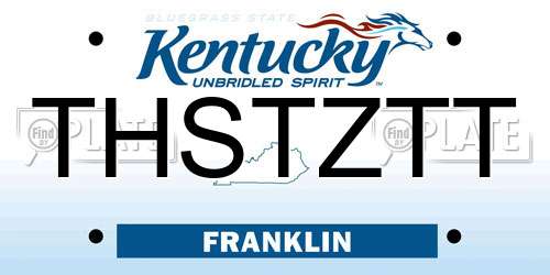 THSTZTT Kentucky License Plate