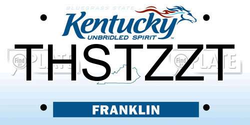 THSTZZT Kentucky License Plate