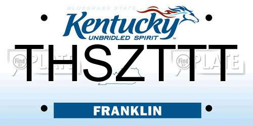 THSZTTT Kentucky License Plate