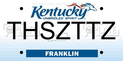 THSZTTZ Kentucky License Plate