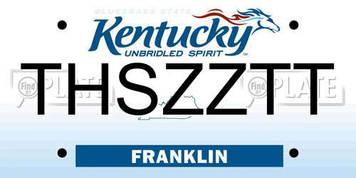 THSZZTT Kentucky License Plate